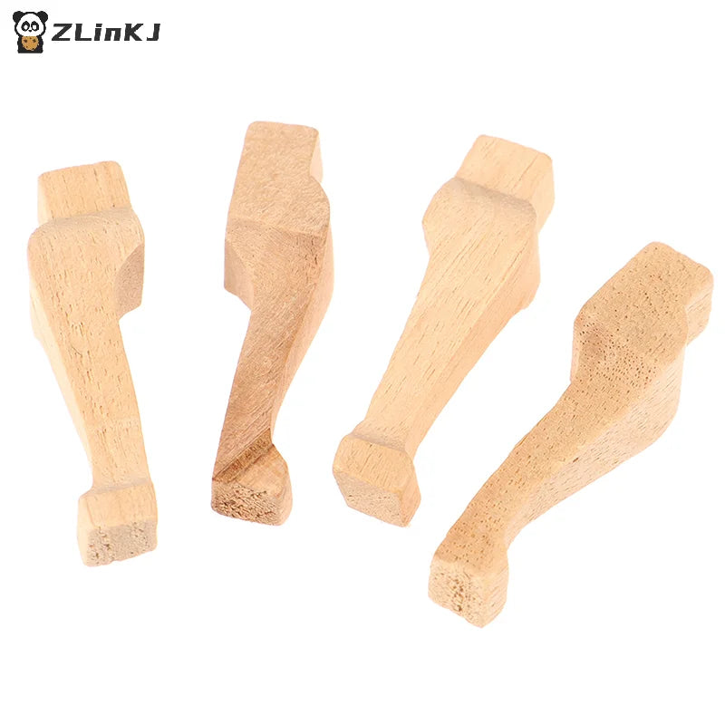 ▶4pcs/lot 1:12 Wood Dollhouse Table Leg Miniature Furniture Diy Dollhouse Accessories Simulation Table Feet Model Dollhouse Toy Zpaxo