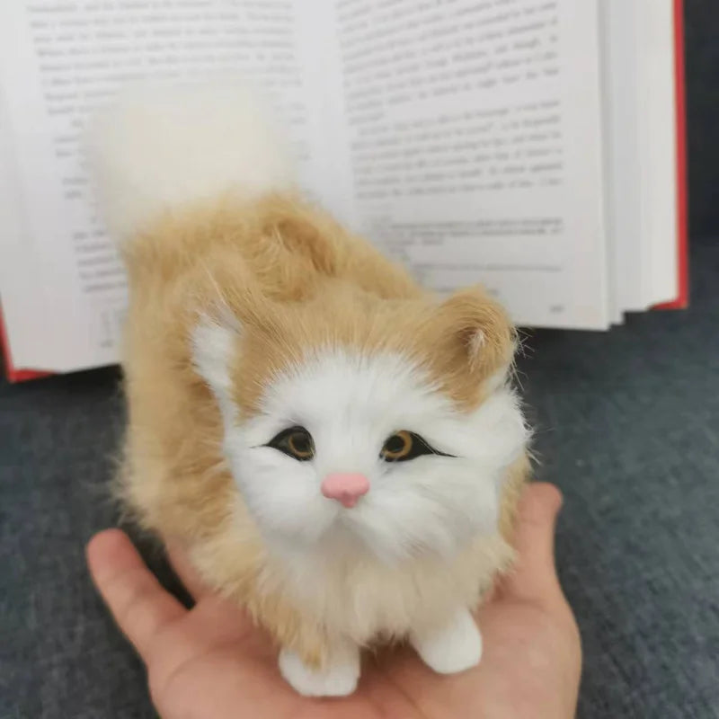Cute Simulation Cat Plush Toys Soft Stuffed Kitten Model Fake Realist