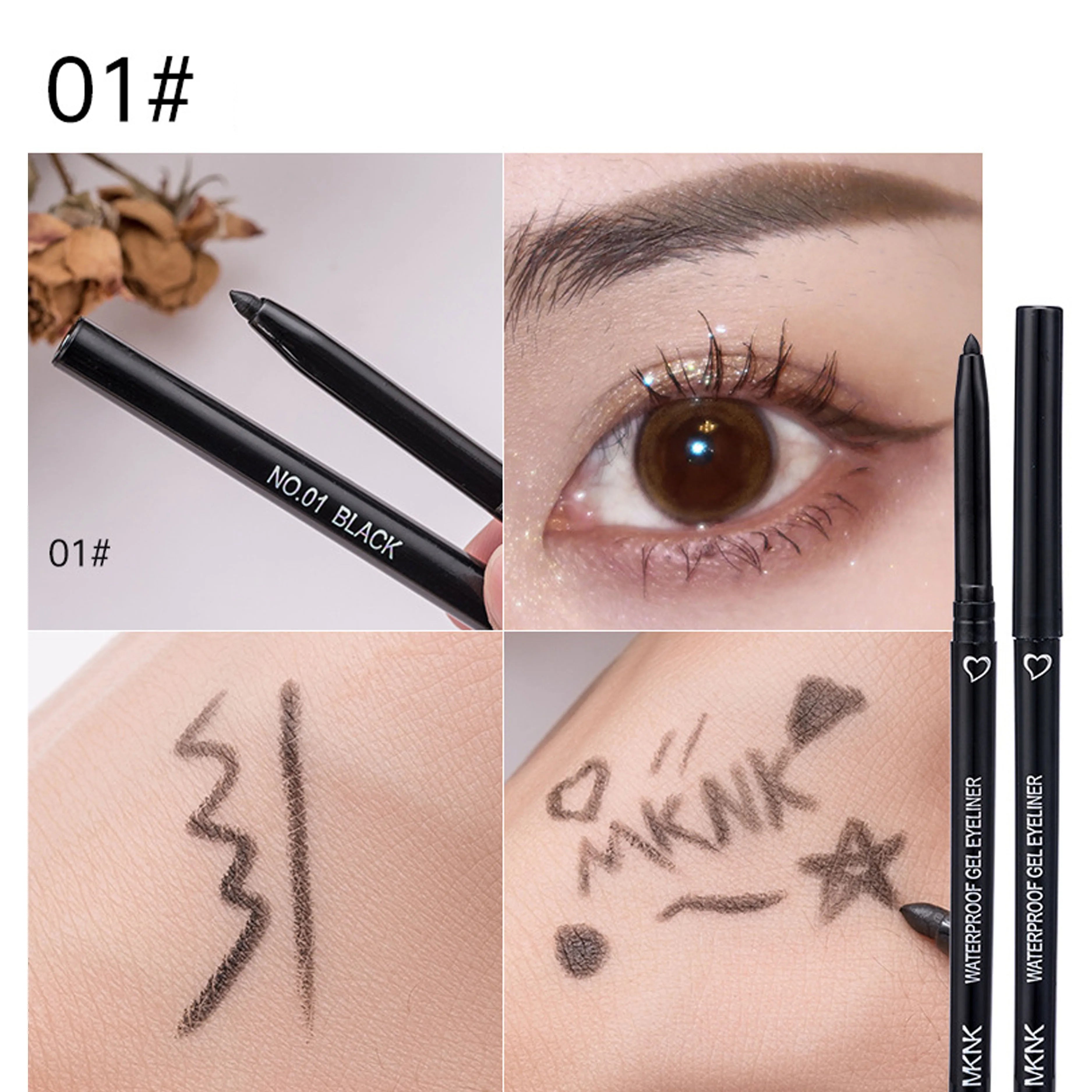 10pcs Black And Brown Ultra Fine Smooth Eyeliner Gel Pen Is Not Easy To Faint Makeup Pen Head Ultra Fine Suitable For Beginners Zpaxo