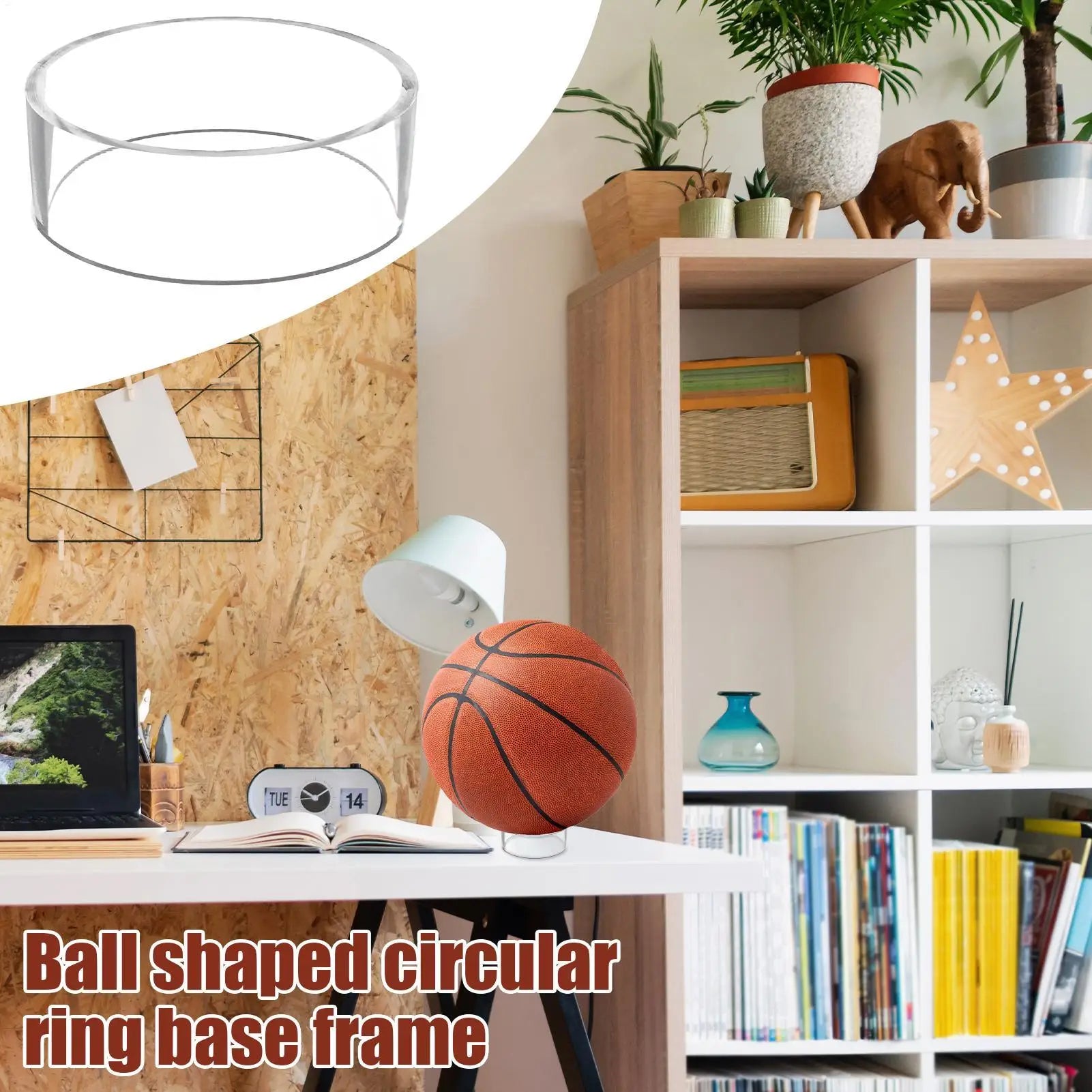 Acrylic Ball Holder Round Ring Stand Display Football Basketball