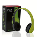 P47 Wireless Bluetooth Headphone With Microphone Foldable Headsets Bass HiFi Sound Music Stereo Earphone For Smartphones TV Game Zpaxo green