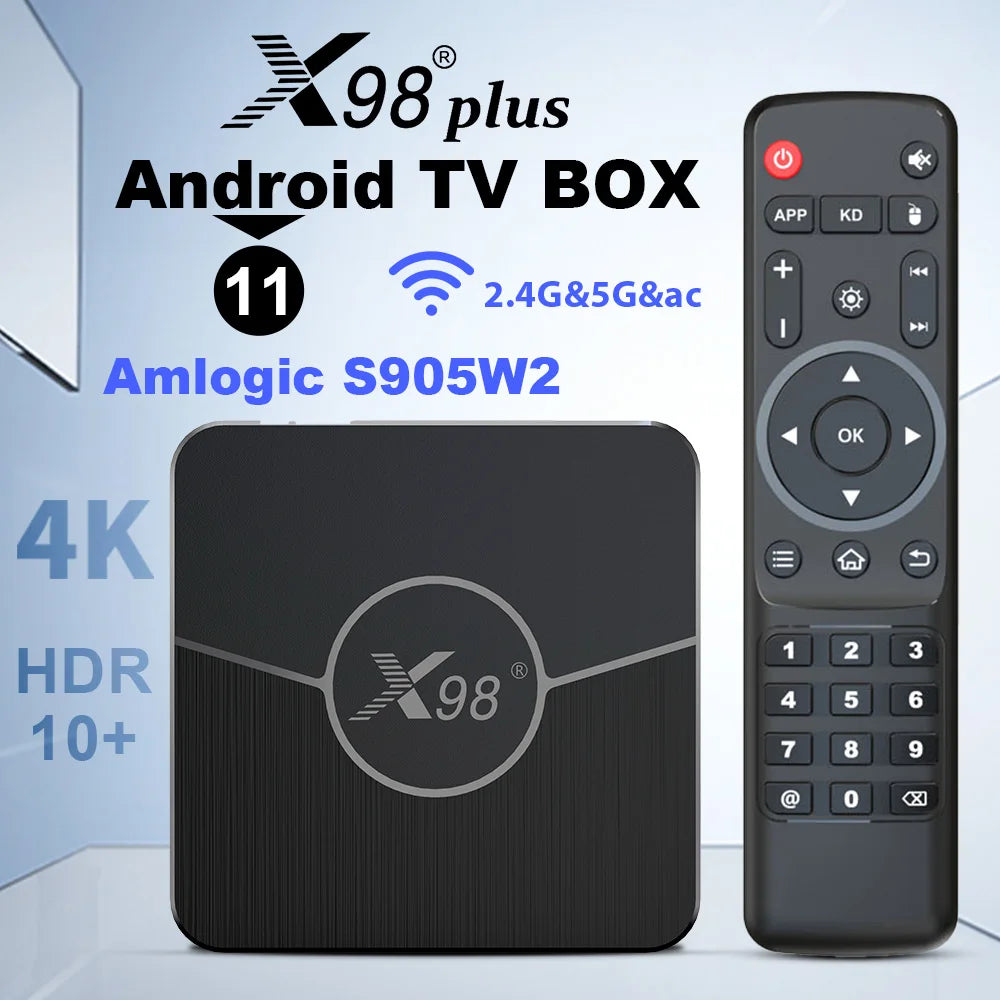 Original X98 Plus TV Box Android11 Amlogic S905W2 Quad Core AV1 BT 2.4G 5G Wifi 4K HDR Smart Set Top Box Video Media Player Zpaxo