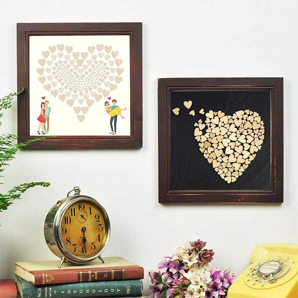 50/100/200Pcs Unfinished Wooden Hearts for Crafts 1-6cm Heart Blank Wood Ornaments Birthday Wedding Party Christmas Decor Zpaxo