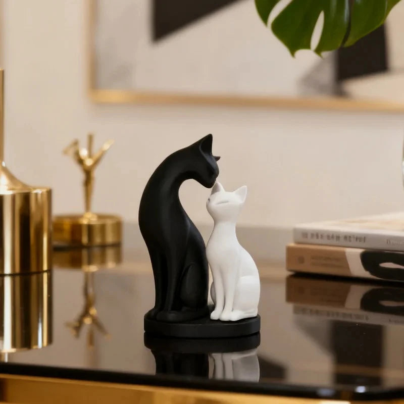 Creative Elegant Cat Couple Sculpture Home Decor Perfect Living Rooms
