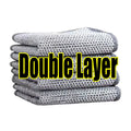20/1x Steel Wire Cleaning Cloths Double Layer Metal Silver Wire Dishwashing Towels Kitchen Pot Pan Dish Non Stick Oil Rags Cloth Zpaxo Double Layer 5pcs