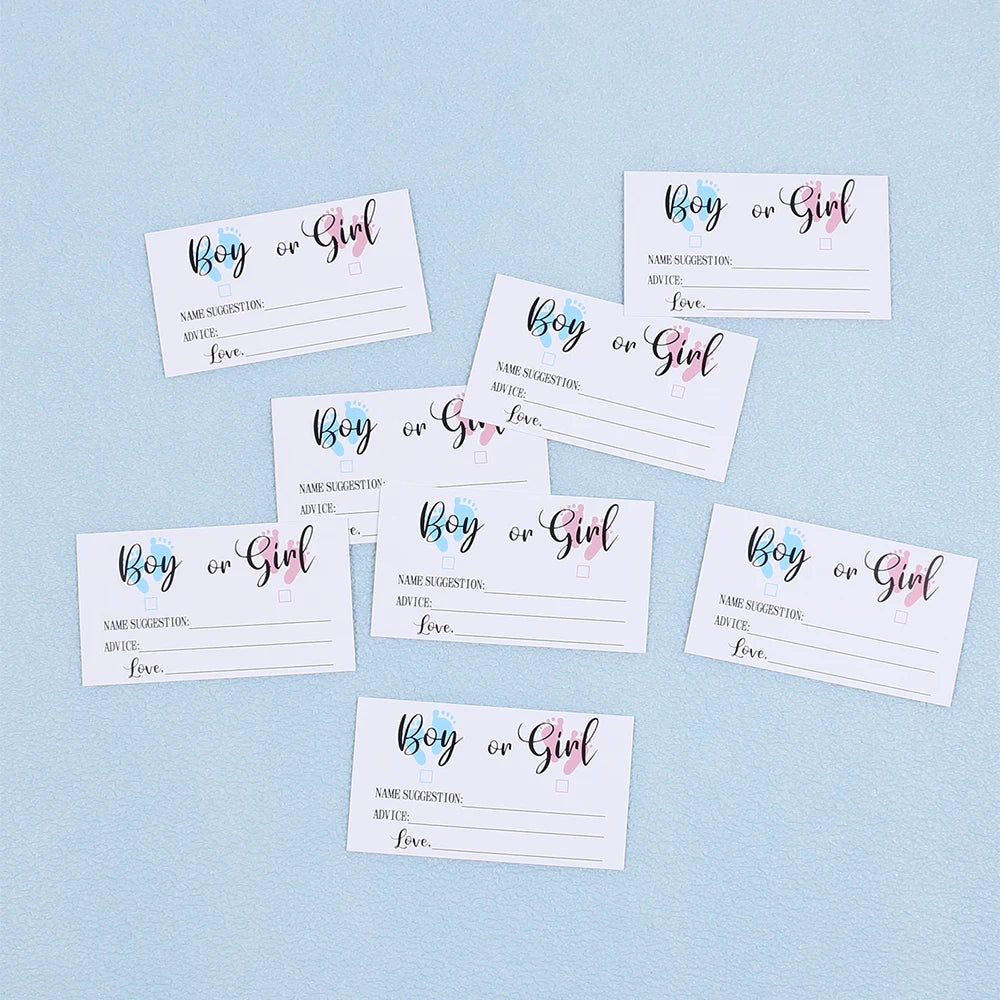 10/20/50/100Pcs Gender Reveal Party Voting Cards Boy or Girl Vote Gender Reveal Game Cards Baby Shower Party Supplies Blue Pink Zpaxo