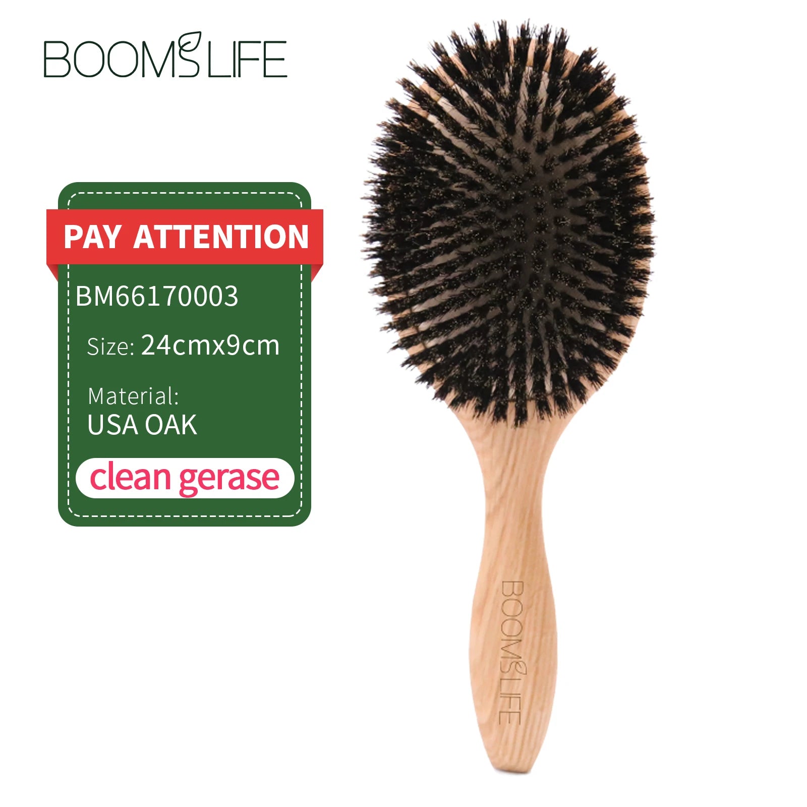 Boar Bristle HairBrush Wood Hair Brush Peine OAK Wood Combs for Women Barber Beauty Care Paddle Scalp Massage Brush Zpaxo Boar Bristle 2