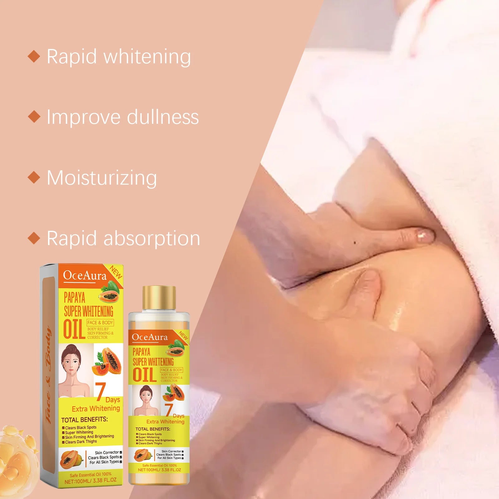 Papaya Whitening Body Oil – Brightening & Moisturizing Skin Brightening Body Oil Zpaxo