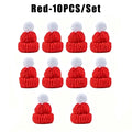 Hand-knitted Christmas Bottle Cozy Adorable Mini Scarf Hat Decor DIY