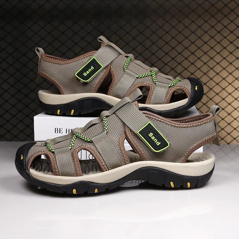 Summer Men Sandals Leather Mens Casual Shoes Outdoor Beach Roman Zpaxo