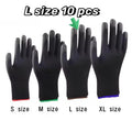 10 Pairs Durable Safety PU Gloves Anti-slip Wear-resistant ESD Zpaxo Size L