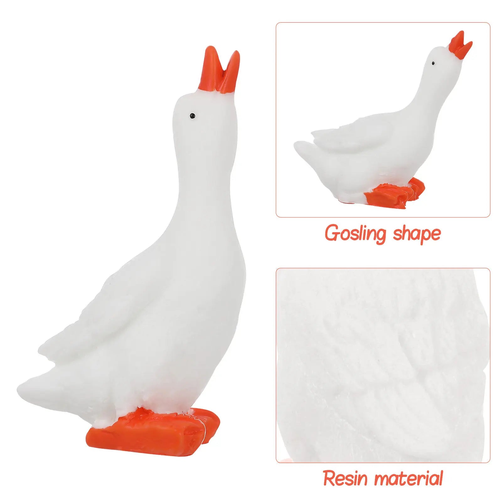 Premium Resin Goose Figurines Vivid Cartoon Small Animal Decor