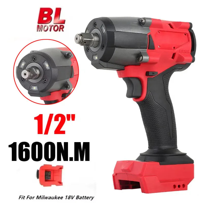 1600N M Brushless Impact Wrench 5 Gears Cordless Electric Driver 1 2