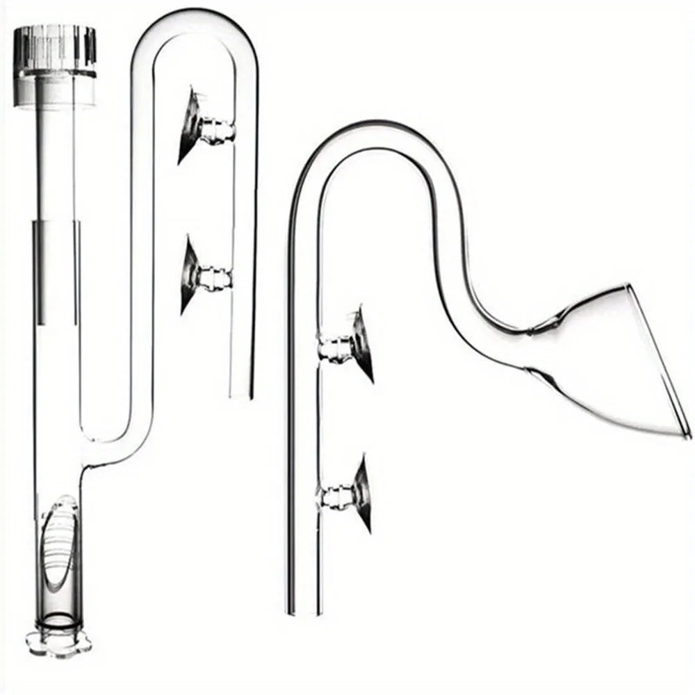 Clear Glass Lily Pipe Outflow Skimmer Inflow Suction Cup Aquarium