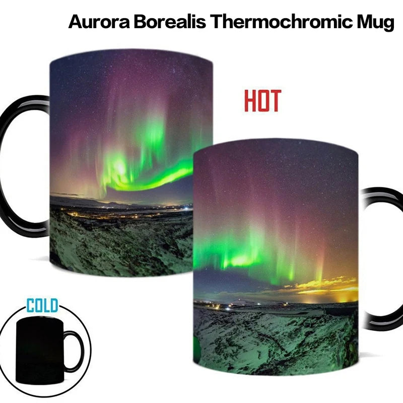 Aurora Borealis Temperature Sensing Mug Color-changing Ceramic Coffee Zpaxo