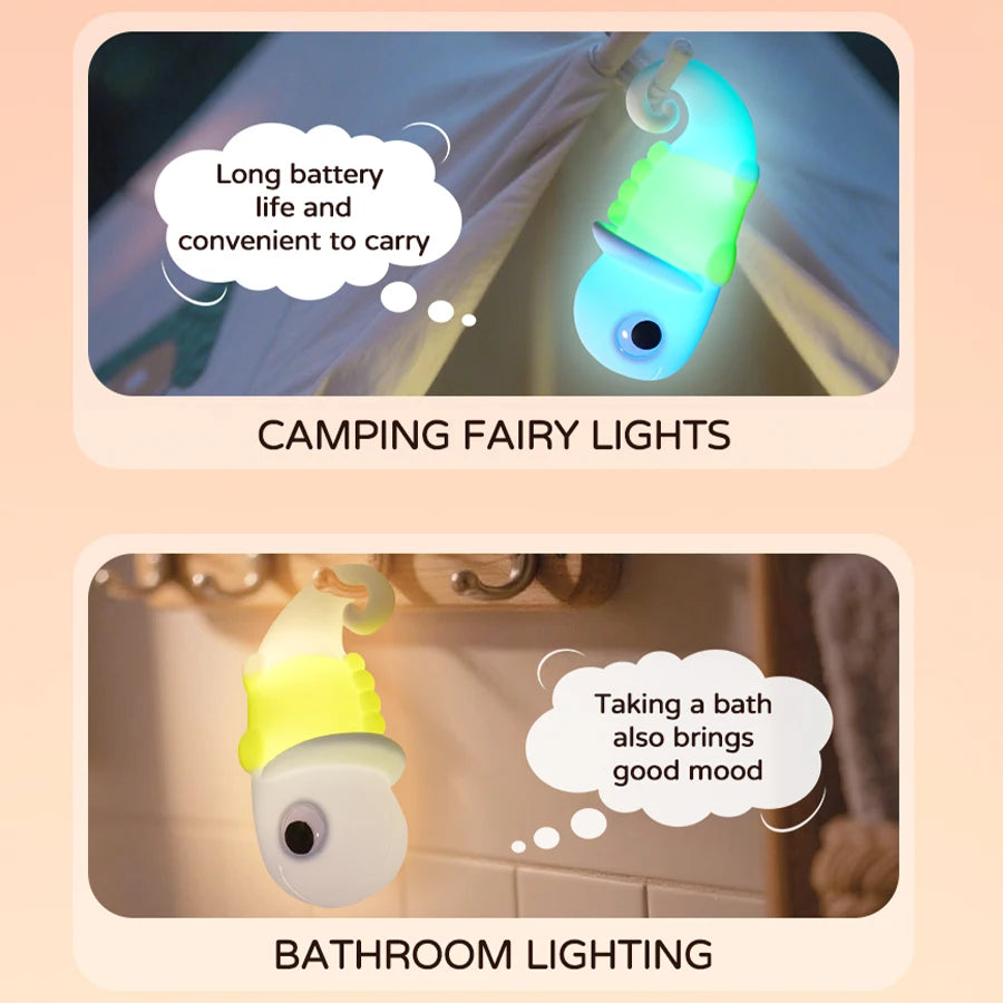 LED Color-Changing Night Light – Dimmable Rechargeable Bedside Lamp