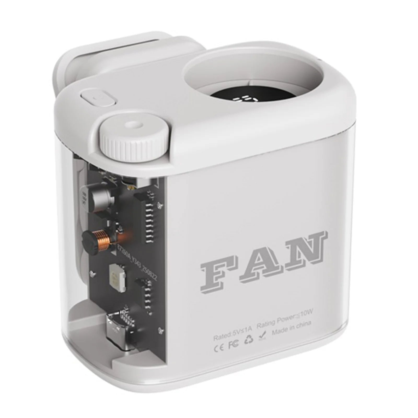 Wearable Waist Fan 100 Speeds Adjustable 1800mAh Battery Built Zpaxo WHITE