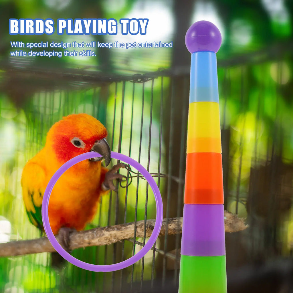 Interactive Bright Ring Toss Playground Educational Parrot Playing