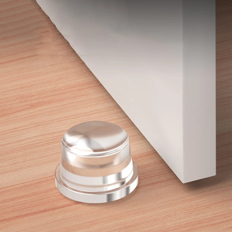 Safety First No-drill Silicone Door Stoppers 1 3 Transparent Zpaxo