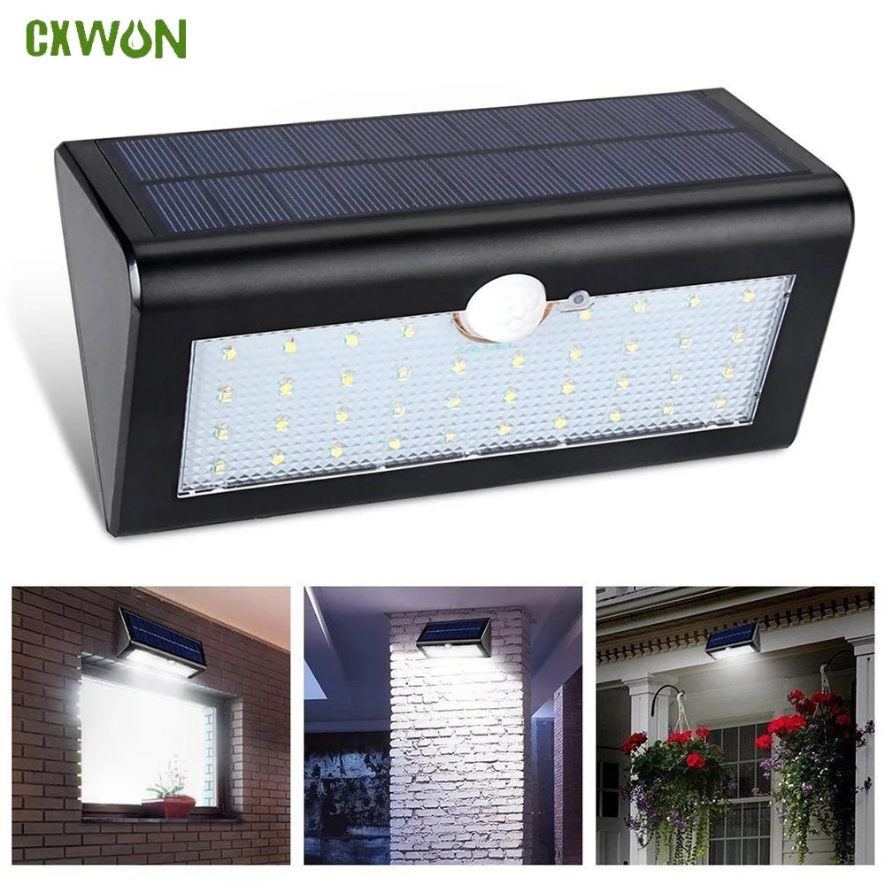 Outdoor Solar Motion Sensor Light 38 Waterproof LED Security Lamp for Garden Patio Garage Night Lighting Zpaxo