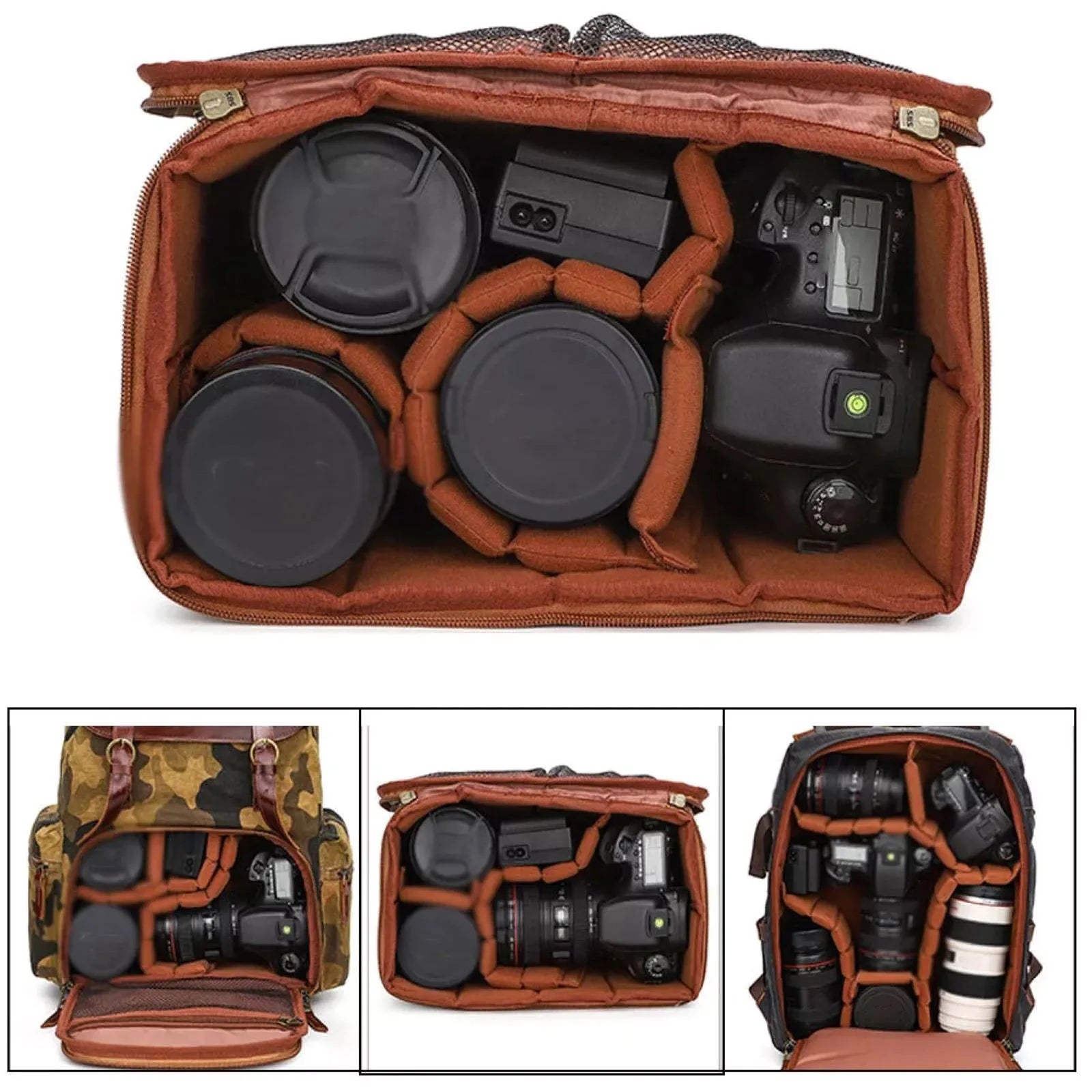 4Pcs/Set Dividers Padded Separators Portable For Camera Bag Replacement Photo Backpack Knapsack Cameras Compartments