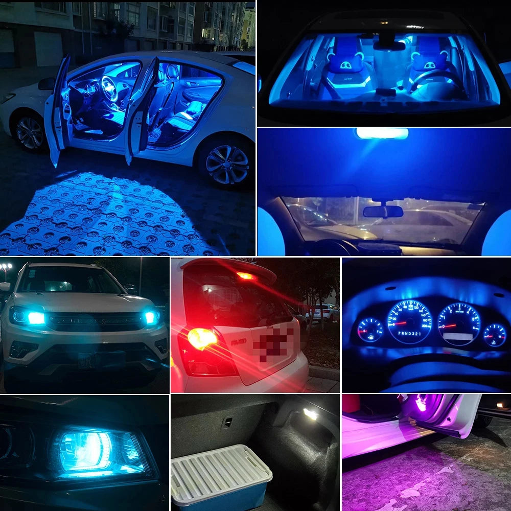 12V DC Auto Lights W5W 194 T10 Car Reading Light Glass Housing License Plate Lamp Car Dome Light LED Car Bulb COB Led Light Zpaxo