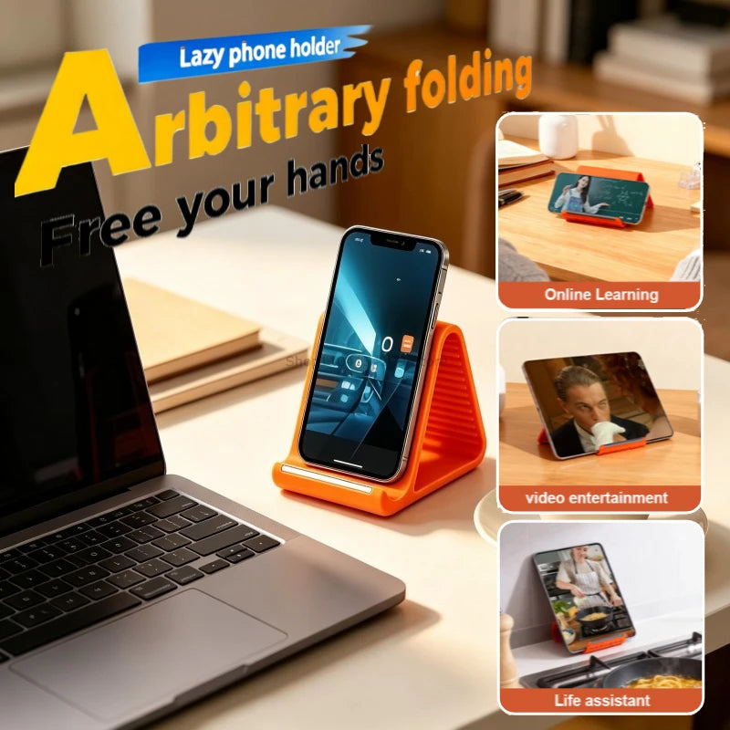 Flexible Phone Holder Bracket Laptop Stand Foldable Silicone Portable Adjustable Multi-Angle Adjustable Tablet Desktop Stand Zpaxo