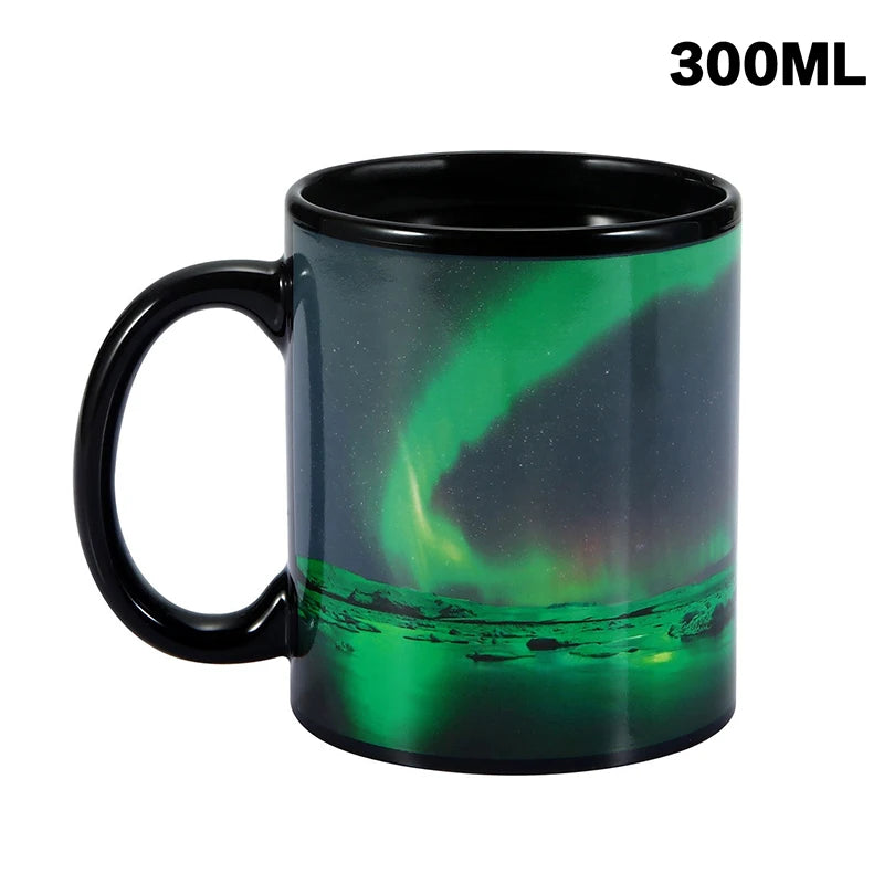 Aurora Borealis Temperature Sensing Mug Color-changing Ceramic Coffee Zpaxo