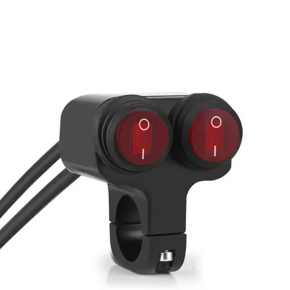 Dual Button Motorcycle Light Switch Waterproof Handlebar Mount Switch Button DC12V Headlight On/Off Switch Zpaxo