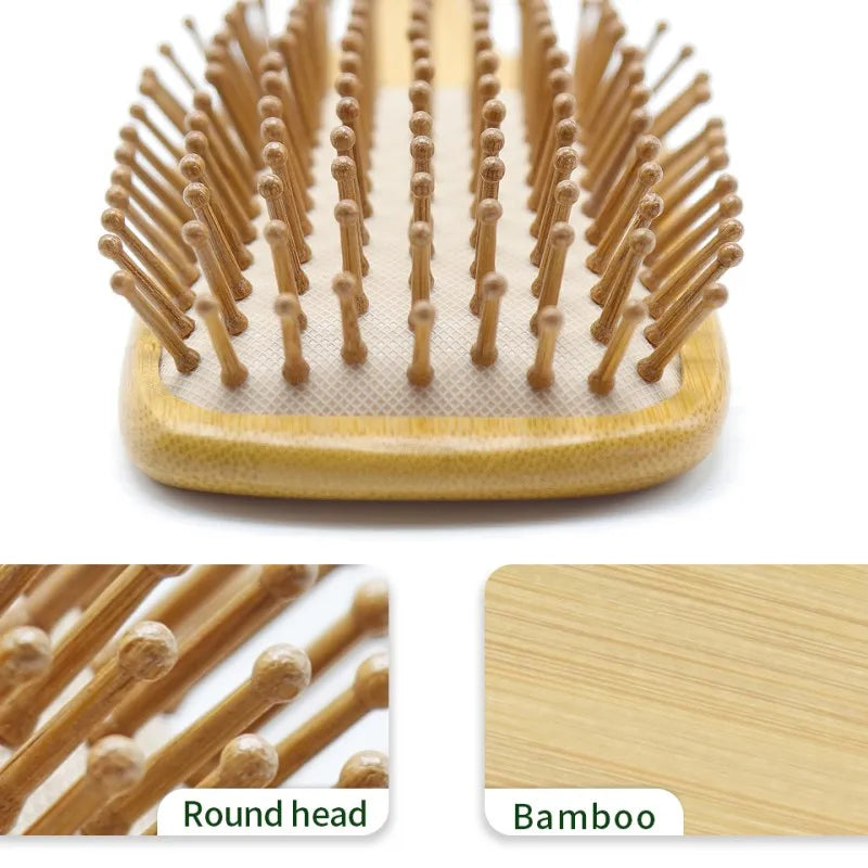 BOOMSLIFE Personalized Bamboo Wide Tooth Hair Comb & Scalp Brush Bamboo Hair Comb Zpaxo