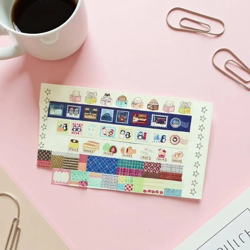 Japanese Cartoon Washi Tape Sticke INS Aesthetic Paper DIY Handbook Zpaxo