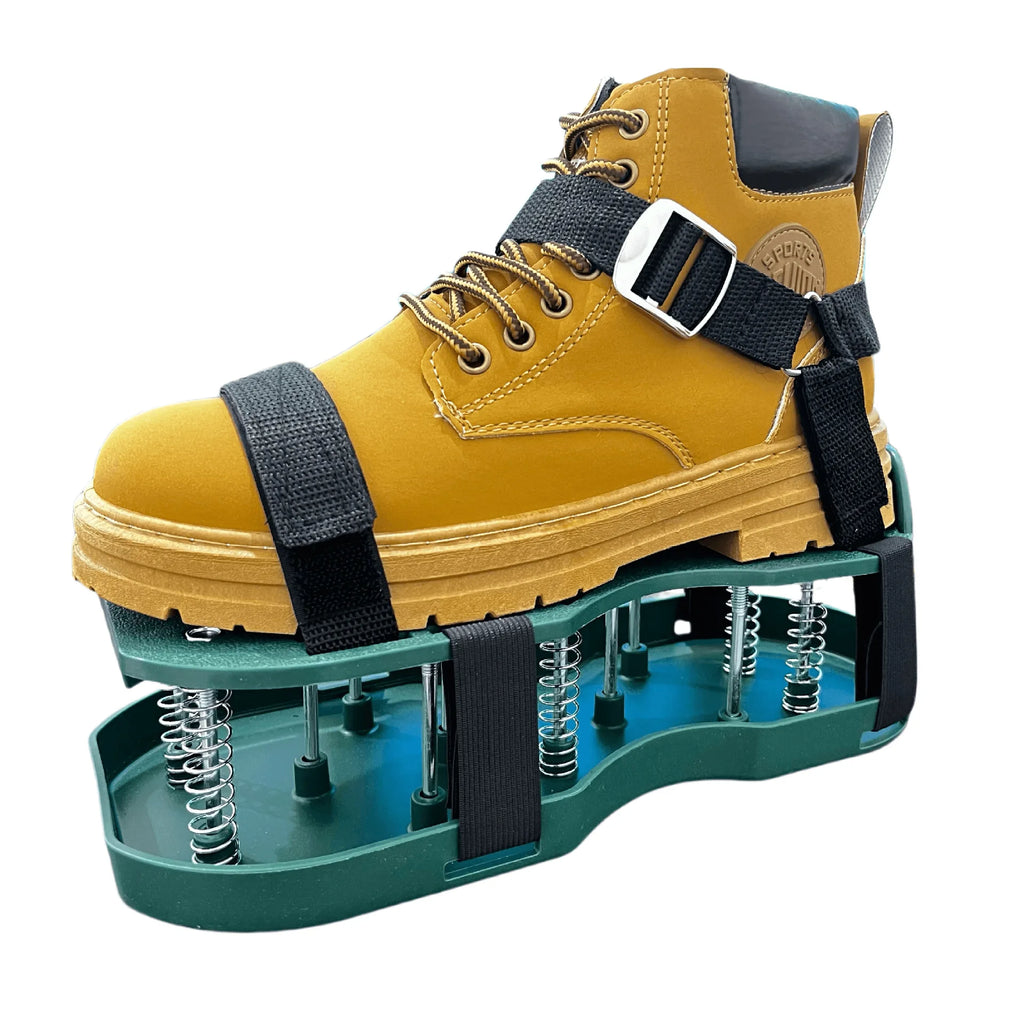 Garden soil shoes grass nail shoes lawn ventilation shoes garden grass nail shoes retractable springs labor-saving soil shoes Zpaxo Green Long6.6cm