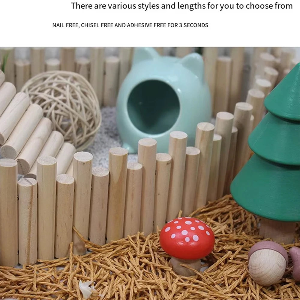 Hamster Habitat Accessories Multiple Size Wooden Bridge Cage Hamster Bendable Fence for Small Animals Climbing Zpaxo