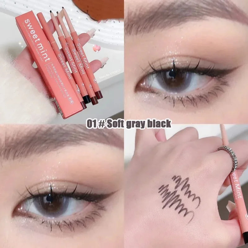 Red Brown Eyeliner Pencil Waterproof Long Lasting Matte Black Easy Zpaxo 01 Gray black