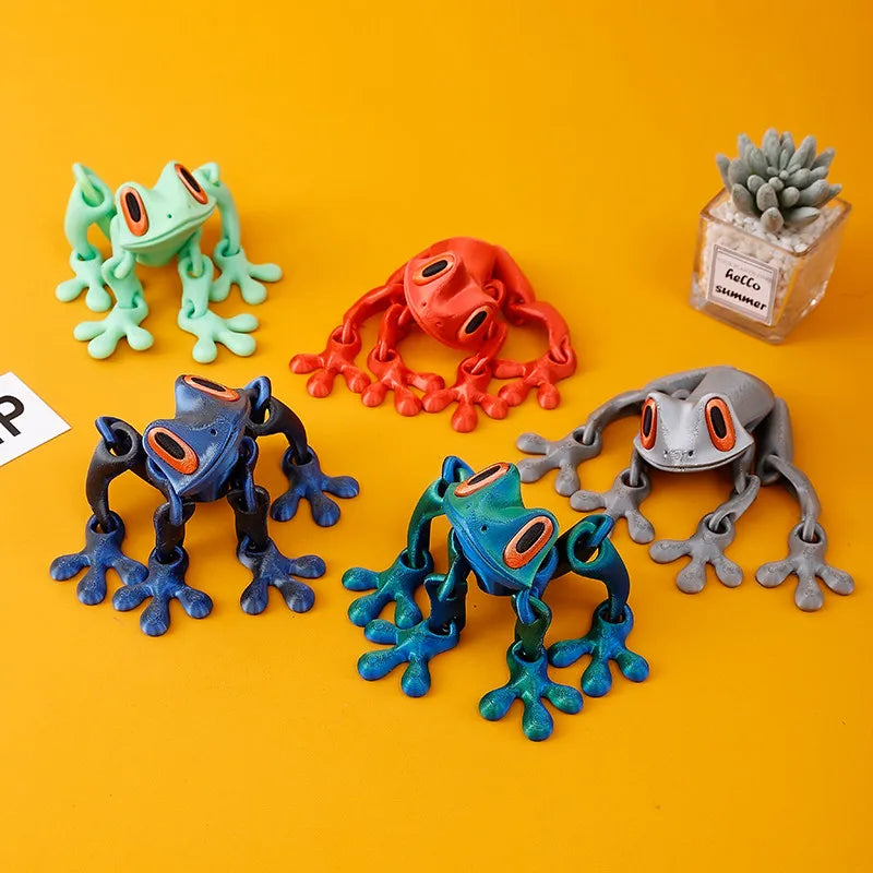 3D Printing Tree Frog Fridge Magnet Joint Movable Ornament Kitchen Zpaxo