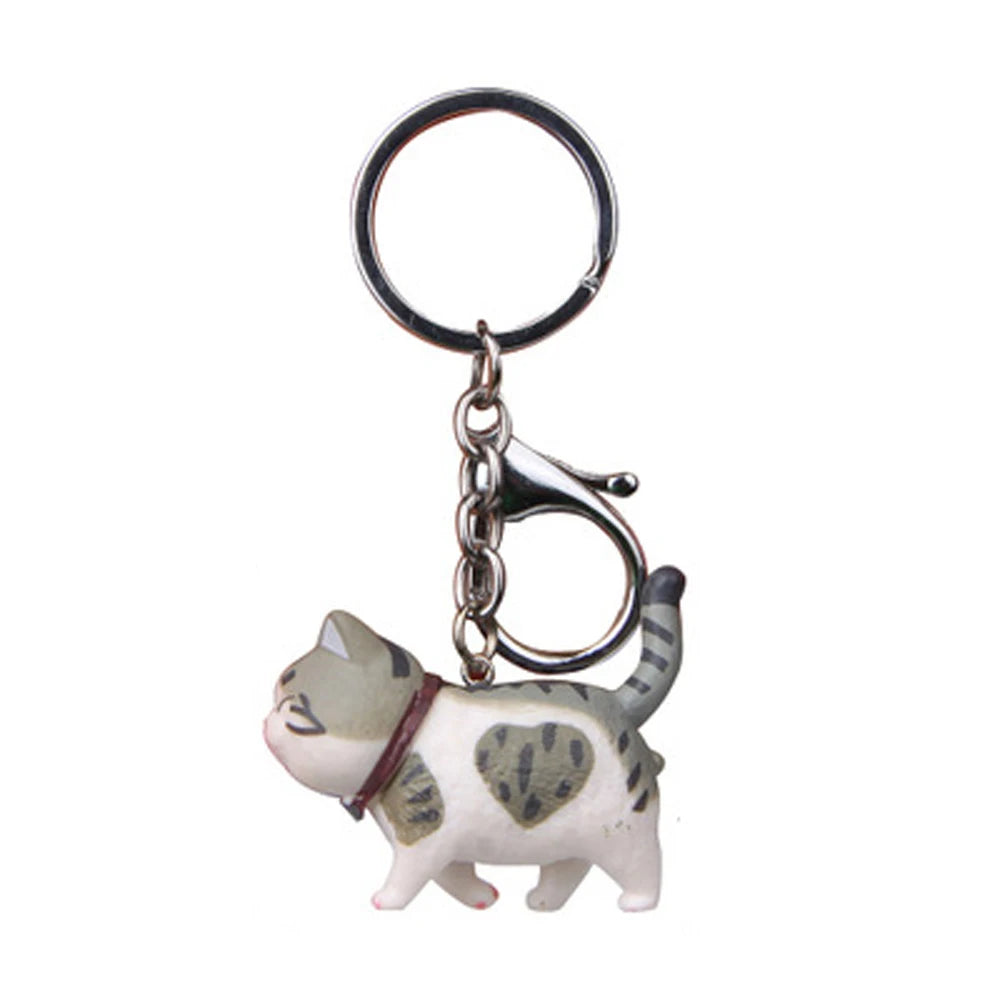Lovely Cartoon Animal Cute Japanese Cat Kitten Key Chain Cat Keyring Bag Hanging Pendant Keychain Zpaxo 4-1pc