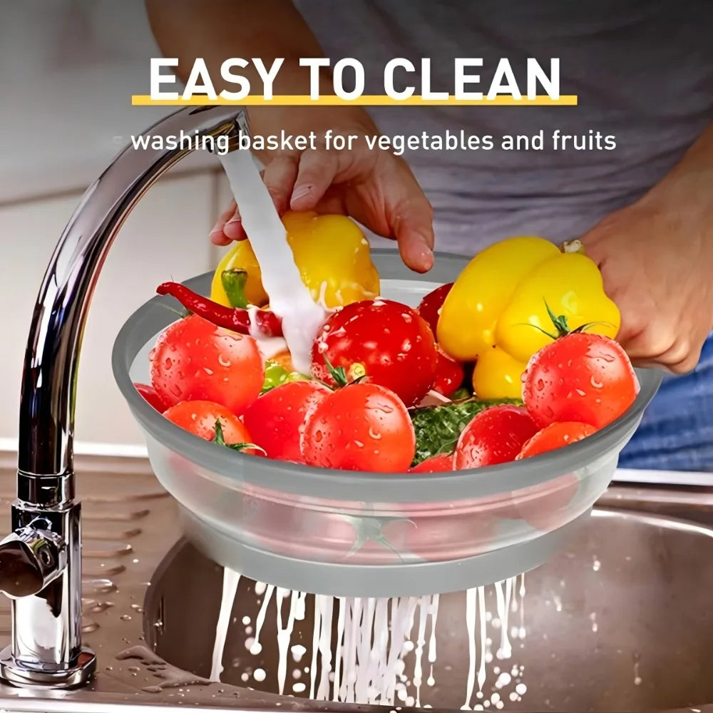 Microwave Splash Guard Expandable Cover Foldable Drain Basket Fridge