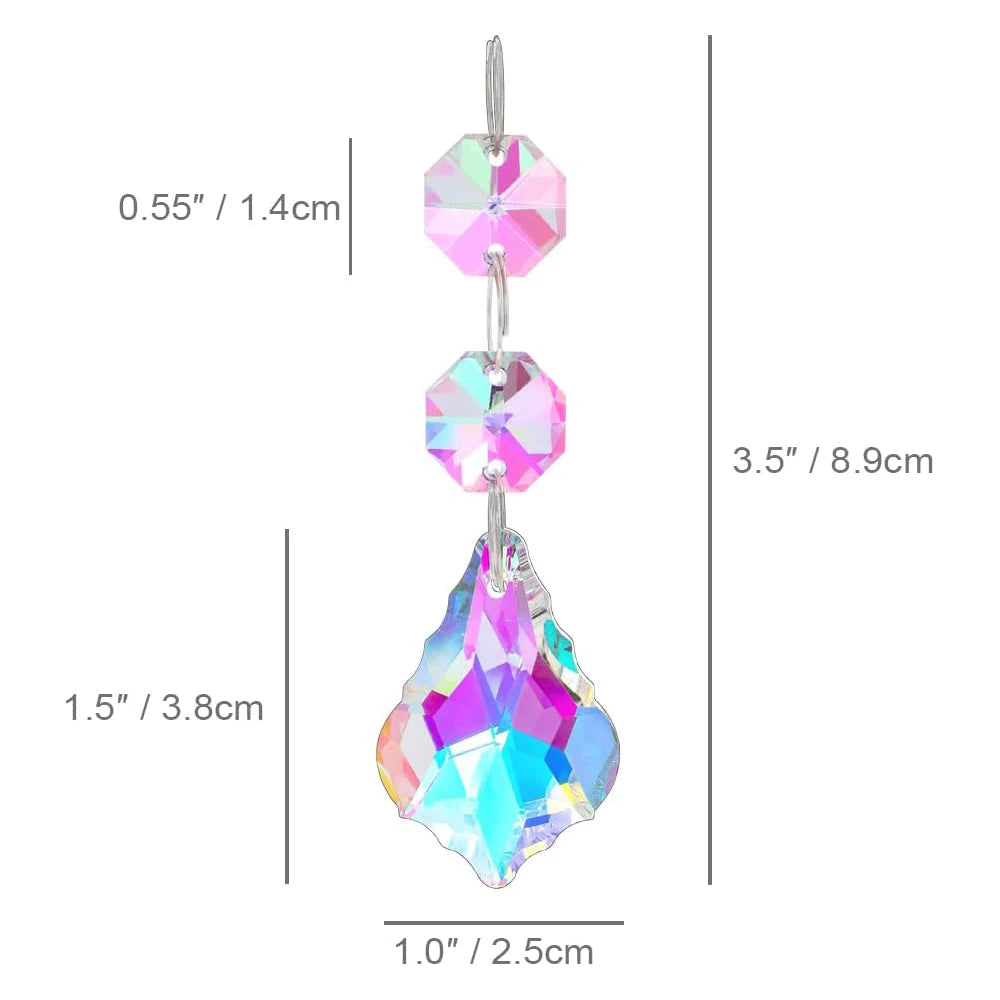 Crystal Suncatcher Pendant 9cm – AB Rainbow Glass Prism Decor