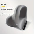 Memory Foam Seat Cushion 2-in-1 Lumbar Pillow Office Car Grey Black