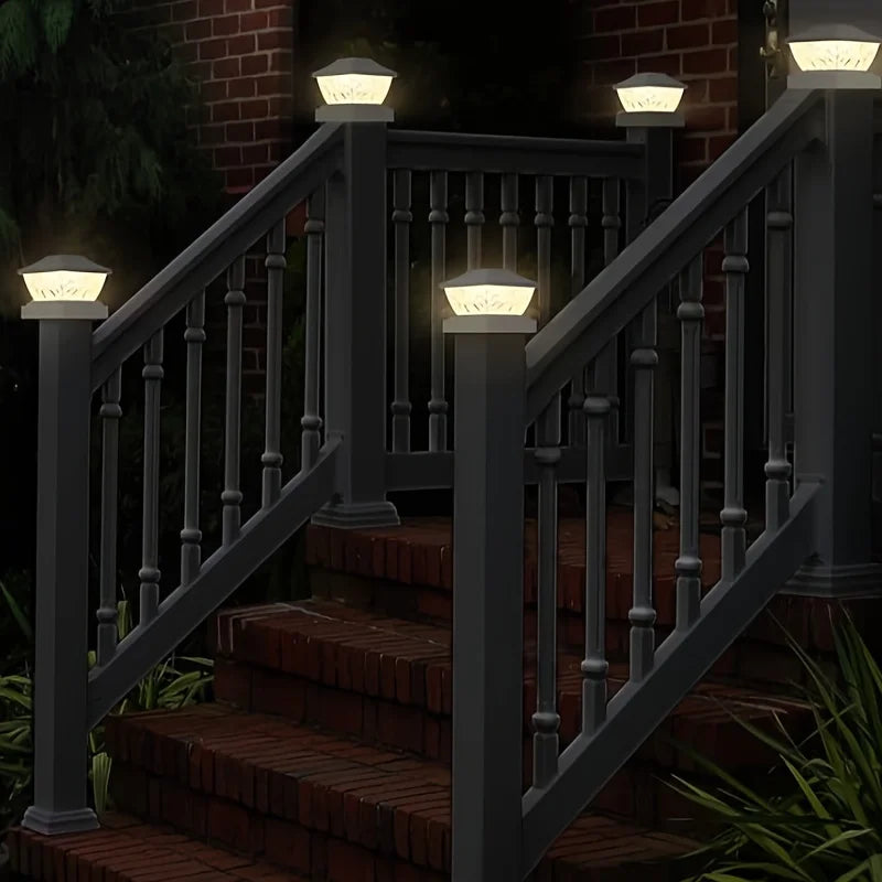 Outdoor Solar Post Cap 2 Modes Fence Light LED Post Lamp Solar Powered Waterproof For 4 Inch Wood Posts Yard Garden Outside Zpaxo