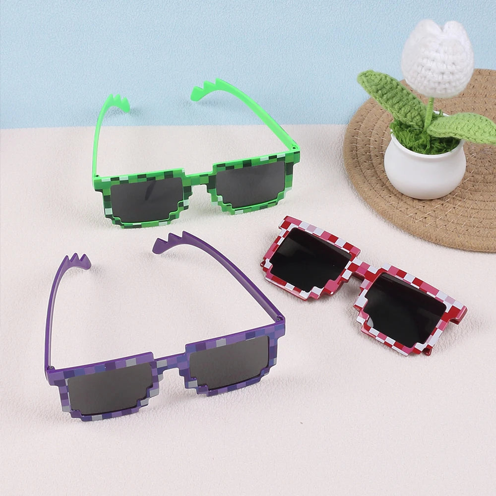 Pixel Party Sunglasses Pixelated Mosaic Gamer Glasses Birthday Party Favors Gifts Zpaxo