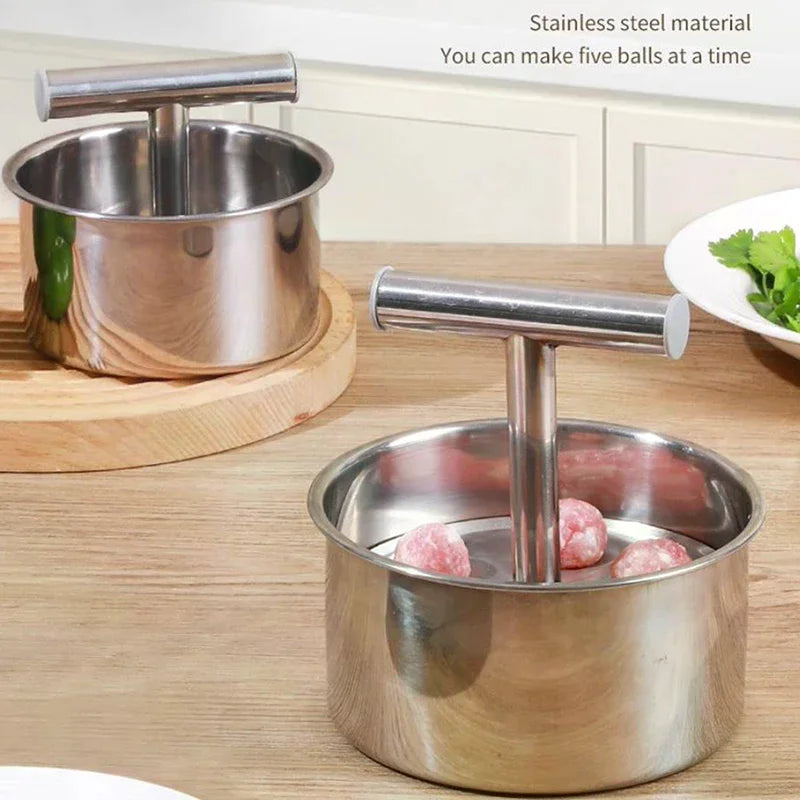 6/12 Hole Manual Meatball Machine Multifunctional Stainless Steel Meat Maker Home Kitchen Meatball Mold Meatball Making Set Zpaxo