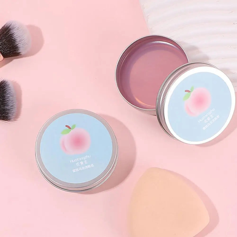 Eelhoe Natural Makeup Brush Cleaner Soap – Portable & Travel Makeup Brush Cleaner Zpaxo pink soap and pad