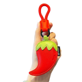 Kawaii Cartoon Vegetable Keychain Eggplant Carrot PU Leather Bag Pendant Braided Rope Birthday Gifts Car Keyring Girl/Boy Zpaxo Red