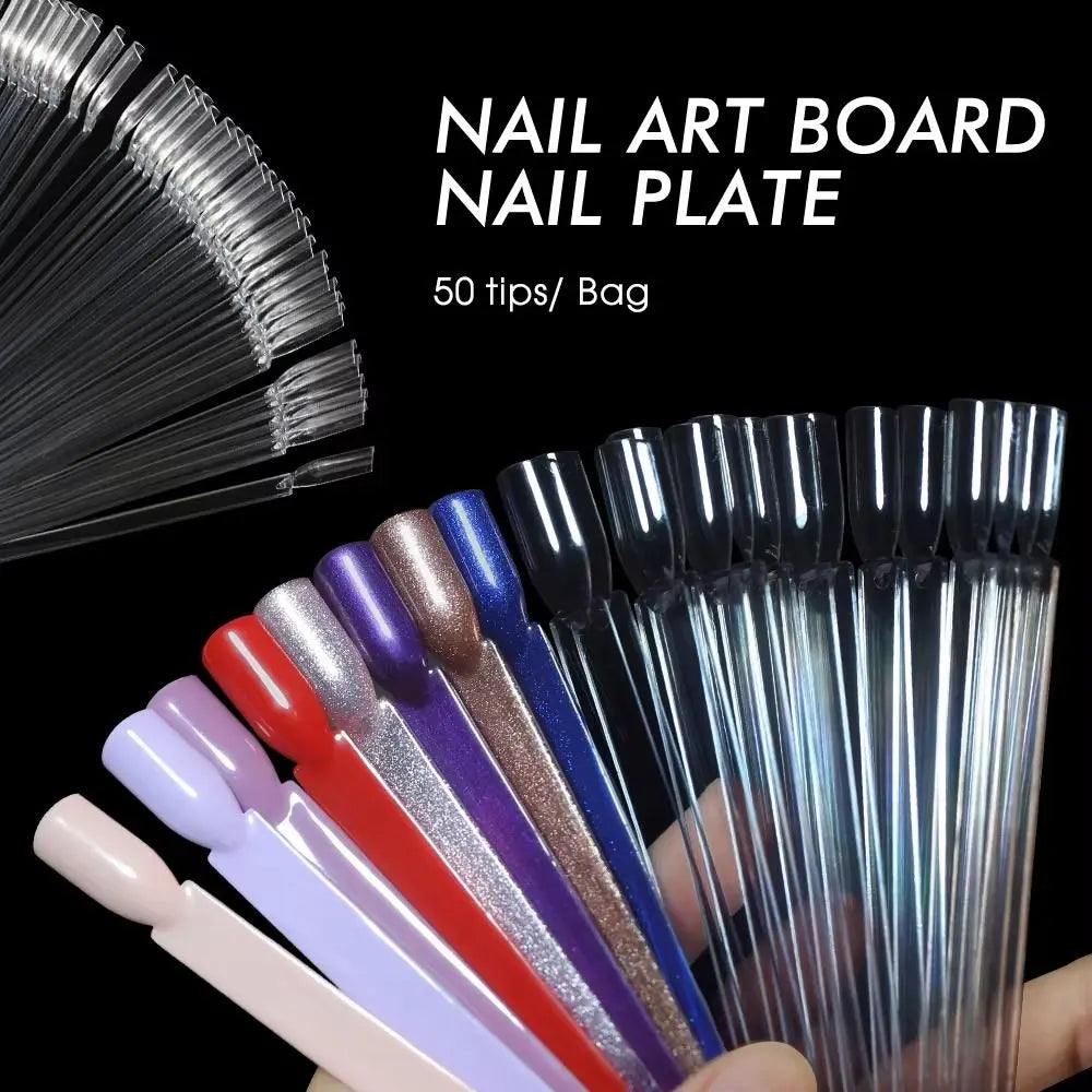 Clear Natural Nail Display Sticks Ring Gel Polish Practice Swatch Zpaxo