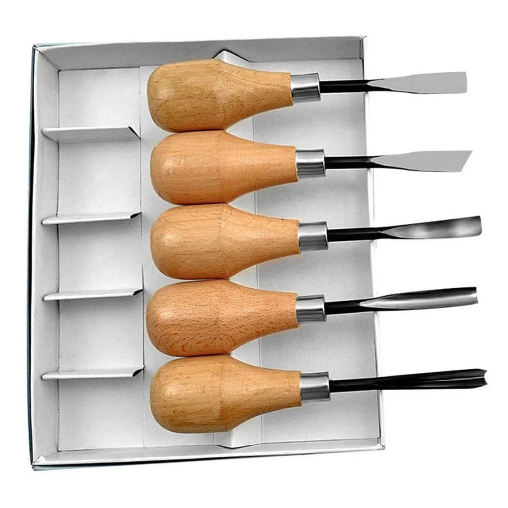 5 Professional Wood Carving Hand Chisels Tools Woodworking Gouges