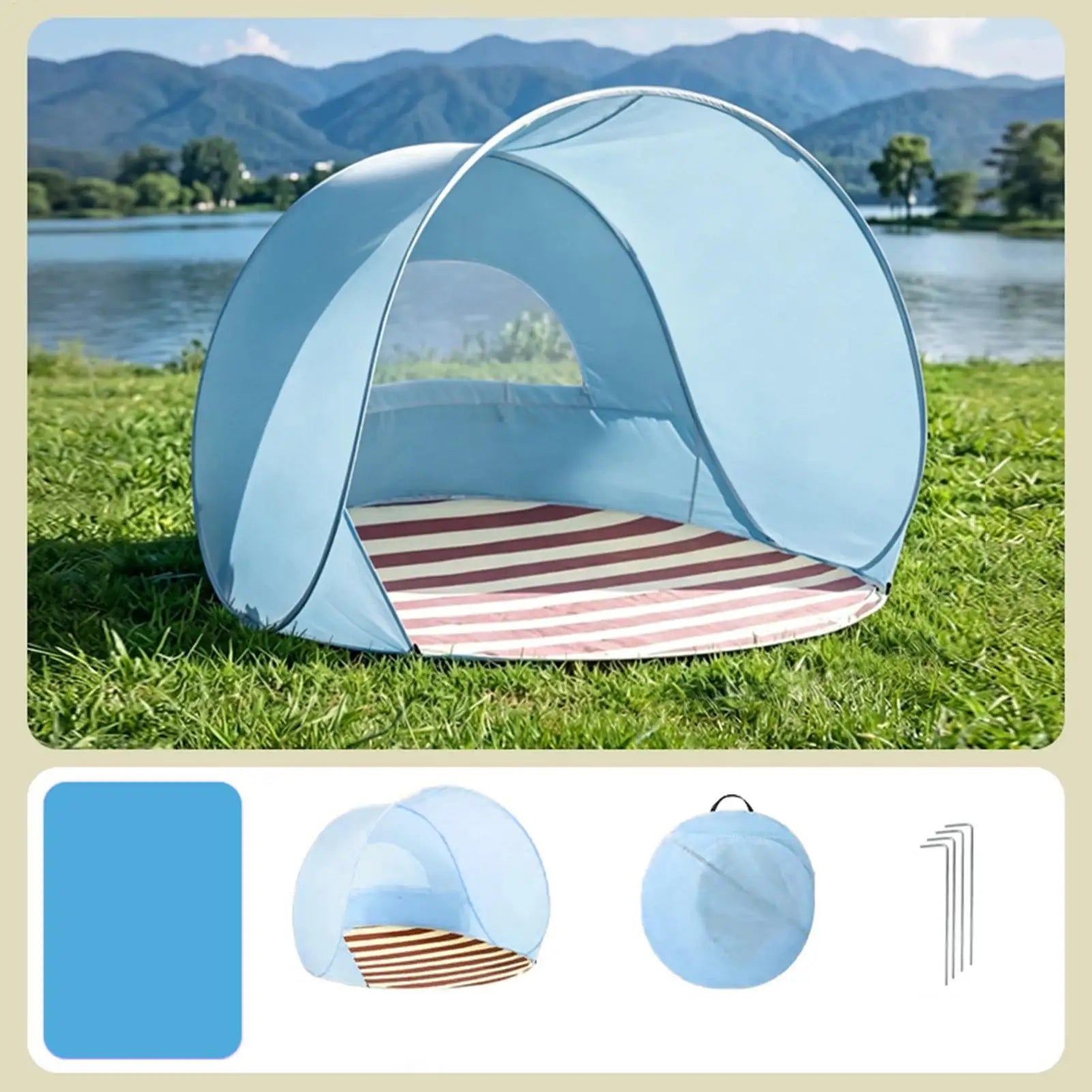 Beach Shade Portable Lightweight Protection Canopy Sun Family Adults