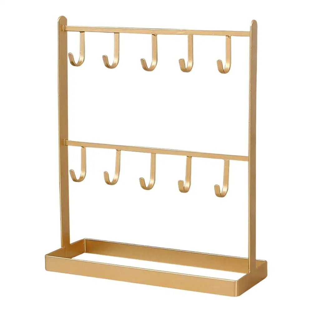 Key Ring Holder Metal Jewelry Organizer 10 Hooks Stand Entrance Front