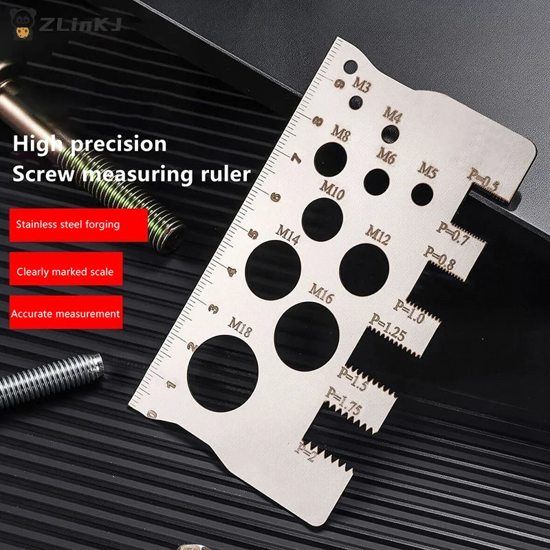 ▶1/2/5Pcs Stainless Steel Thread Checker Screw Measurement Ruler Gauge Tool for Measuring Screw Pitch Bit Bolt Nut Zpaxo