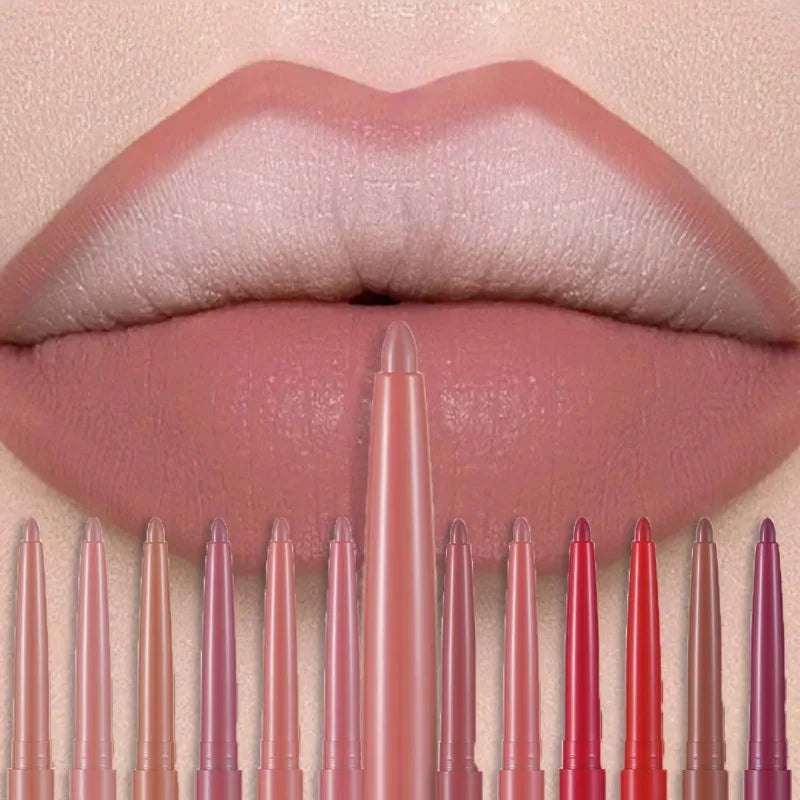 Matte Lip Liner Pen Long-lasting Waterproof Easy Coloring Smooth